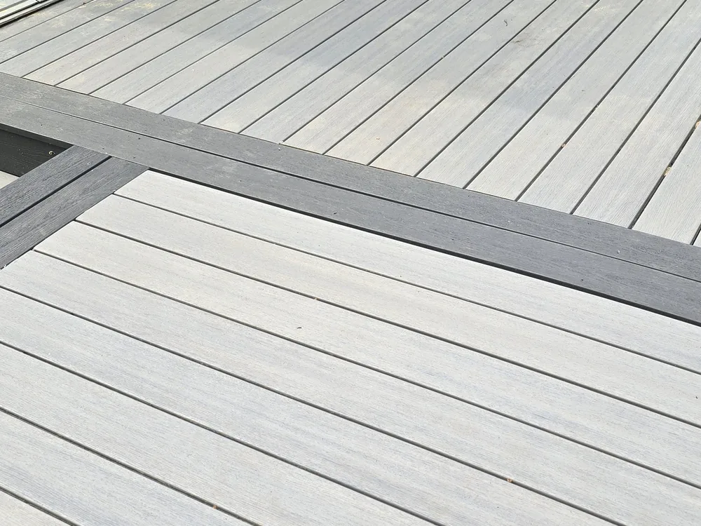 Composite deck boards after restoration