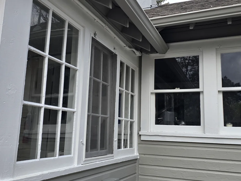 Freshly painted gray home exterior