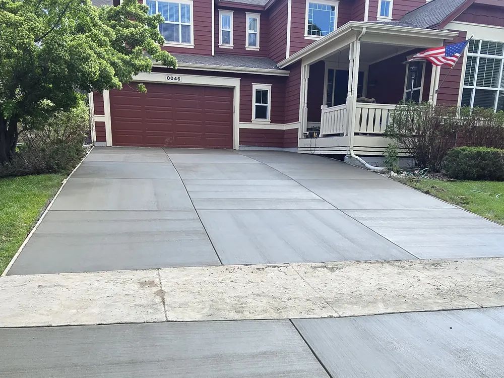 Finished concrete driveway at an Eagle home